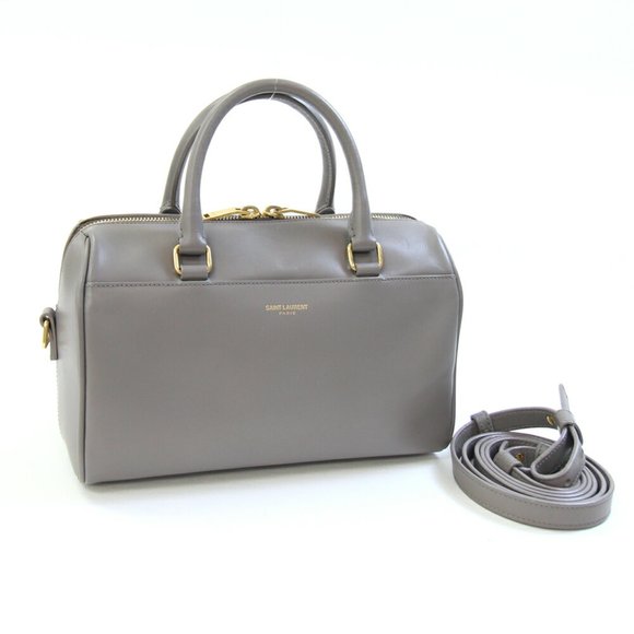SAINT LAURENT Gray Leather Shoulder Bag - Picture 1 of 10